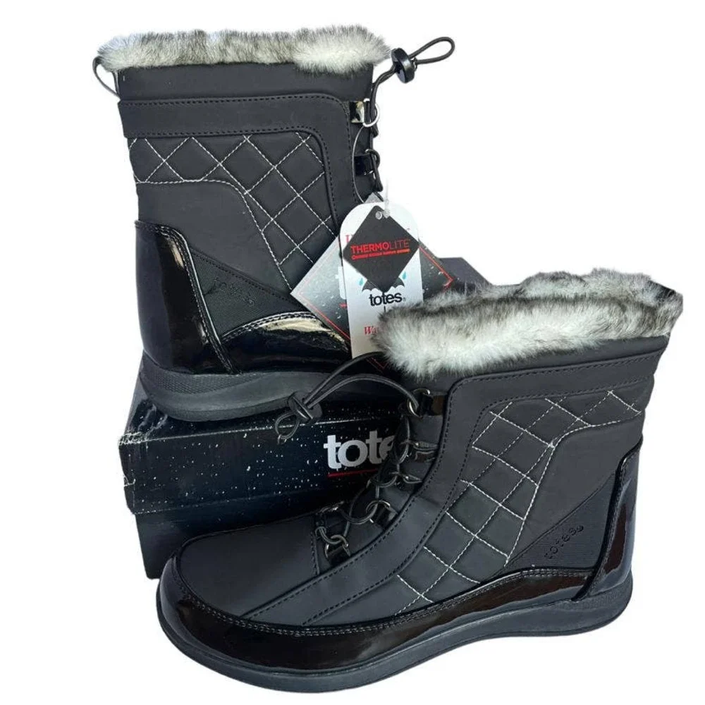 💎✨SALE✨💎 New in Box TOTES LISA Black Women's BOOTS - Picture 1 of 7